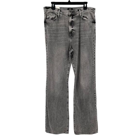 7 For All Mankind jeans Easy Boot center back split gray size 32 - Picture 2 of 9